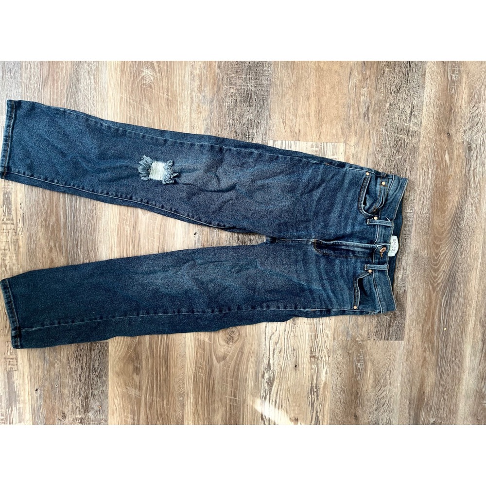 Rachel Roy Womens Straight Leg Distressed Jeans Dark Wash Denim Size 4/27